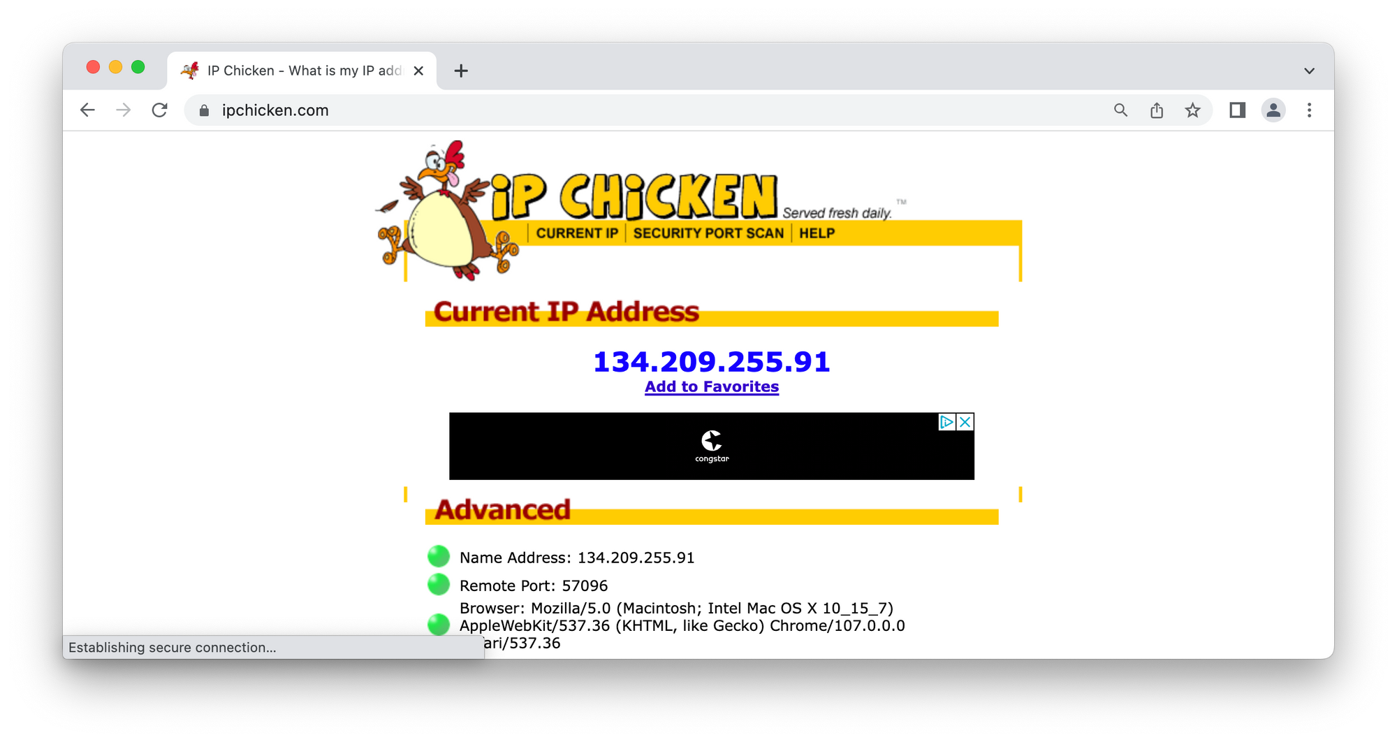 get an ip from a server with ipchicken · GitHub