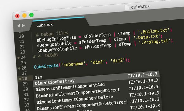 IBM Cognos TM1 code completion for Sublime Text editor
